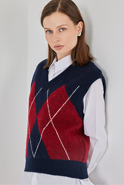 Bigdart Kadın Baklava Desenli Süveter 15940 - Lacivert