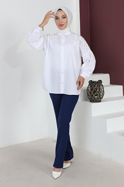 Missvalle Παντελόνι με λεπτομέρειες σε γραμμή γραμμικής σχεδίασης Indigo MİH6078