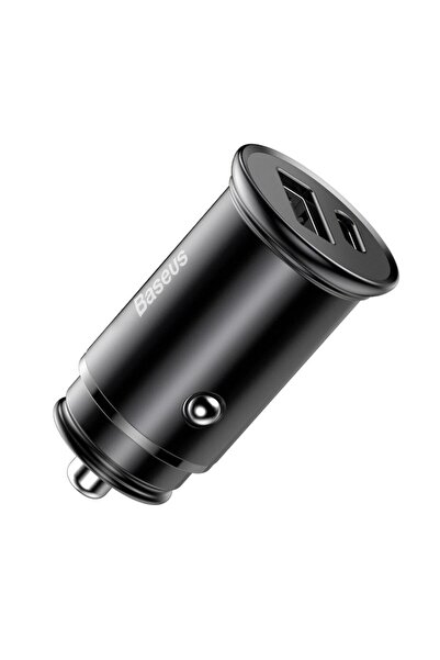 Baseus Încărcător auto Tip-C, USB, 30W, Multi Protocol, T84, Metal, Circular Metal CCALL BS01, Negru