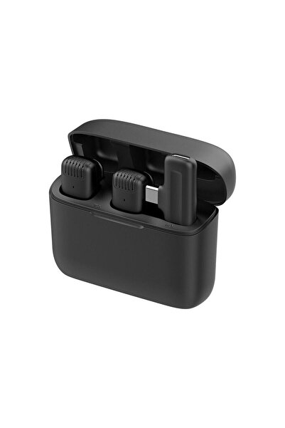 Stef's Cat Wireless Lavalier Microphone, Type-C Connector, Set of 2, K19, Black