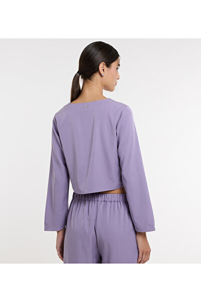 BCBG PURPLE-WOMEN-WOVEN BLOUSE