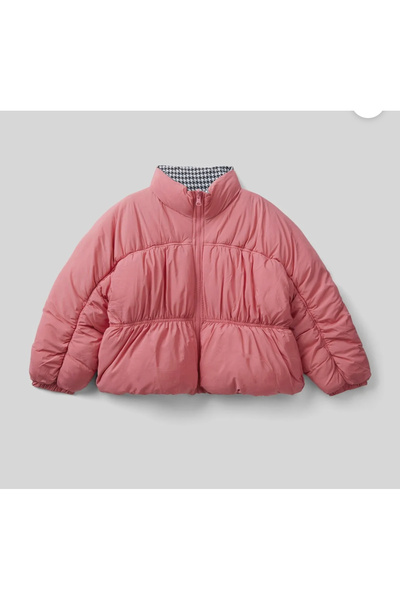 United Colors of Benetton Benetton Kız Çocuk Çift Taraflı Pufa Mont