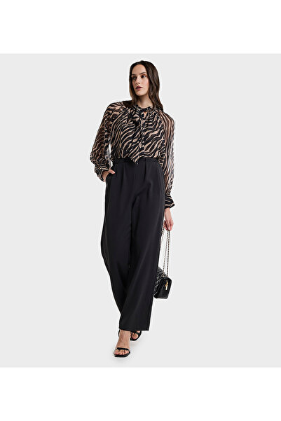 BCBG BLACK MULTICOLOR-WOMEN-WOVEN BLOUSE