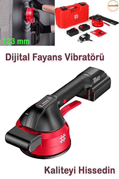 Badem10 123 Mm Dijital Şarjlı Fayans Vibratörü Vibratoru Makine Aracı Cihaz L...