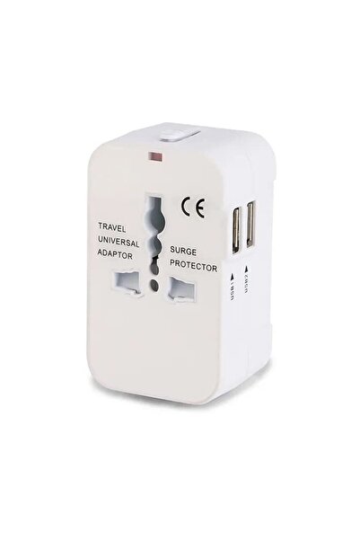 Stef's Cat Adaptor pentru Priza 2 x USB, EU, UK, AUS, US, D52, Silicon, White