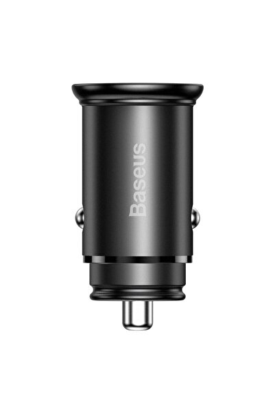 Baseus Încărcător auto Tip-C, USB, 30W, Multi Protocol, T84, Metal, Circular Metal CCALL BS01, Negru