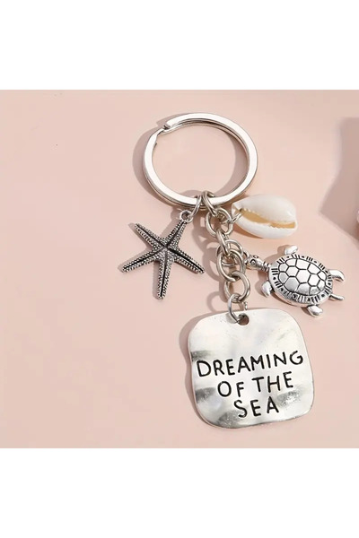 Halımax Turtle Starfish Seashell Keychain Bag Ornament Backpack Car Ornament Charm Gift