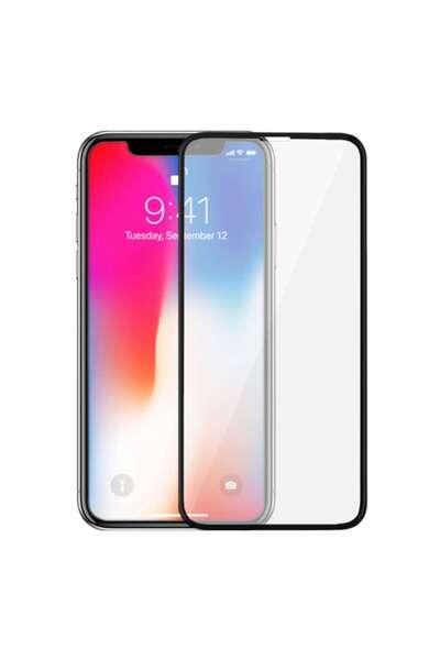 OEM Ecran de protecție compatibil cu iPhone Xs Max, sticlă securizată, negru transparent