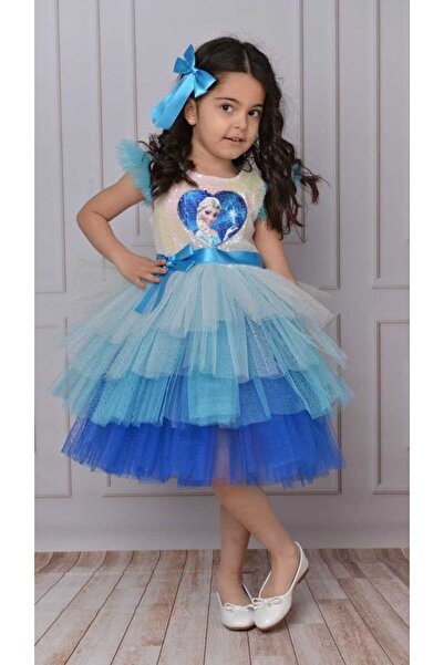 arya kostüm çocuk kostüm Elsa Elbisesi 1-8 Yaş Kız Çocuk Karlar Ülkesi Kostüm...