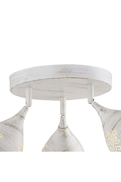 Klausen Klausen ceiling lamp, 3 sources with E14 socket, 3 metal lampshades, modern look, antique white color