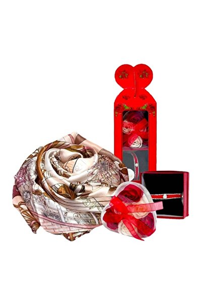 velve Πακέτο λουλουδιών, γυναικείο κασκόλ, βραχιόλι, σαπουνένια τριαντάφυλλα,...