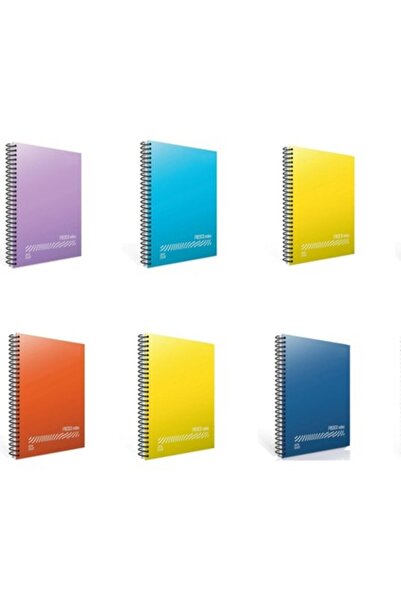 Gıpta Fresco A4 80 Sheets Plastic Cover Spiral Notebook Ruled 6 Pieces
