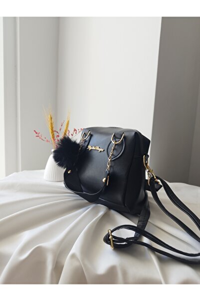 VivazzaLuxe Kadın Mini Deri Puf Charm Detaylı El Omuz ve Çapraz Çanta