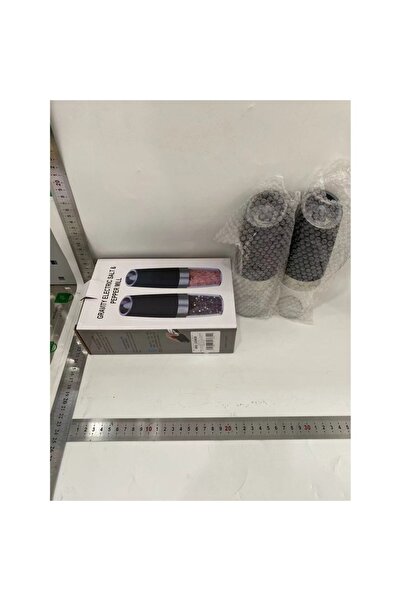 Stef's Cat Set de 2 Rasnite electrice de Sare si Piper, cu Camere Depozitare Transparente, Macinare, Functionar