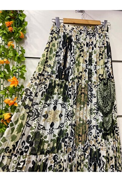 edu collection Patterned Chiffon Skirt with Lining