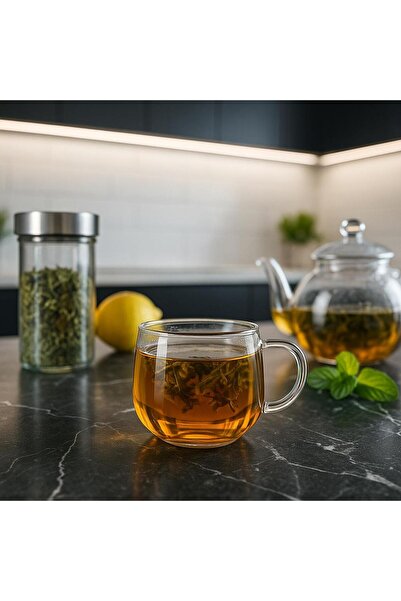 isra kristal Glass Mug with Handle - Coffee, Tea and Soft Drink Cup