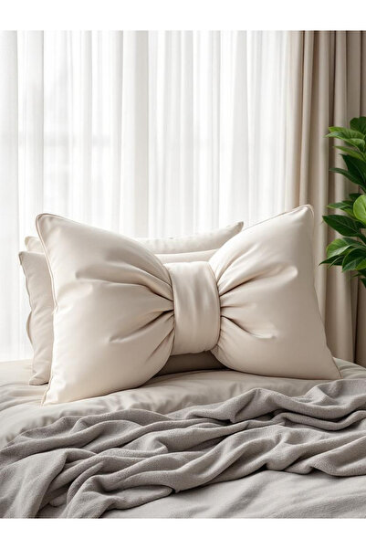 JACA Dekorativní polštář XXL s mašlí, plněný stužkou, dárkový polštář, dekora...