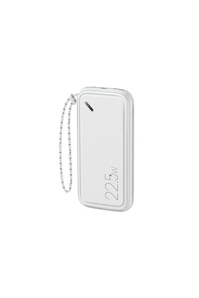 Bibilel Baterie Externa Powerbank, Fast Charge QC 3.0 + PD, 10000 mAh, 22.5 W, 1 port USB, 1 port USB-C, Alb