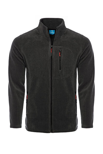 COMBİNE MİCHAİL Erkek Fermuarlı Kışlık Bol Füme Polar Ceket