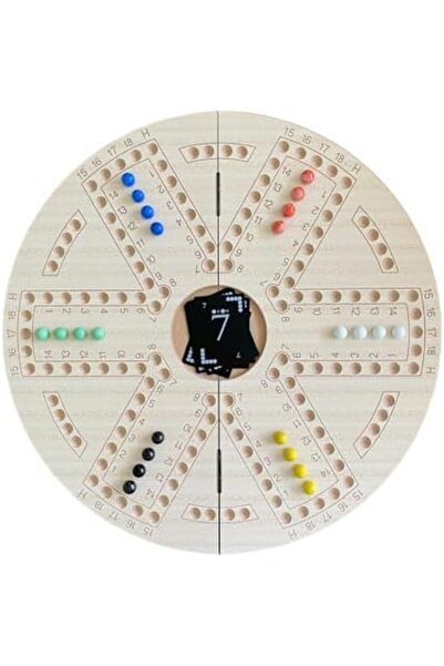 JackarooJoker Double-Sided Wooden Board Game for 4 and 6 Players