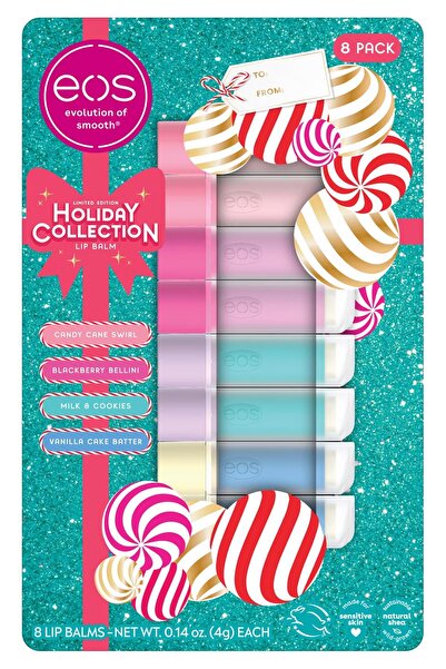 Eos Lip Balm Holiday Collection Dudak Balsamı Çeşit Paketi 8 Adet