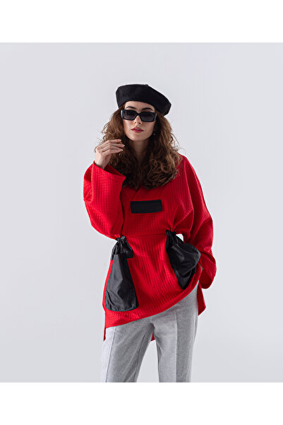 MODA Petek Kumaş Garnili Oversize Sweatshirt