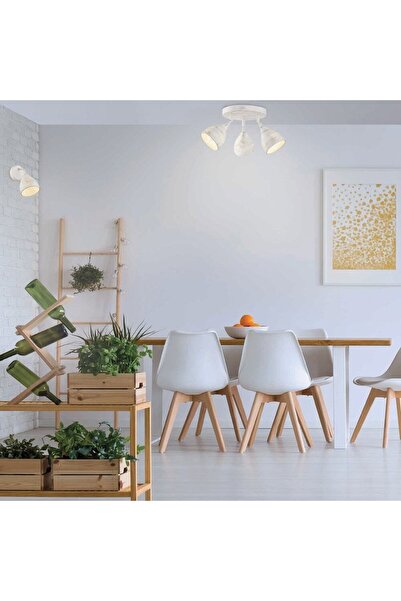 Klausen Klausen ceiling lamp, 3 sources with E14 socket, 3 metal lampshades, modern look, antique white color