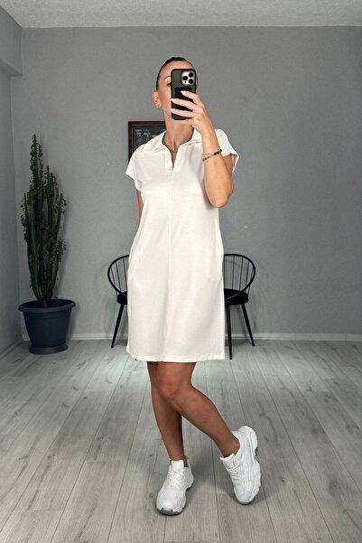 lady special Modal Polo Neck Dress with Pockets