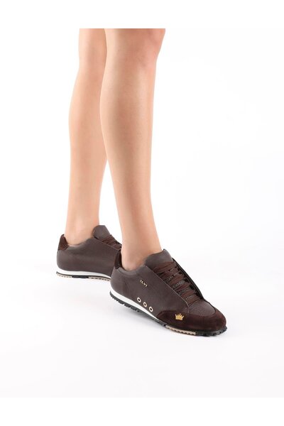 İLVİ Calisto Genuine Floter Leather Suede Brown Women's Sports Shoes