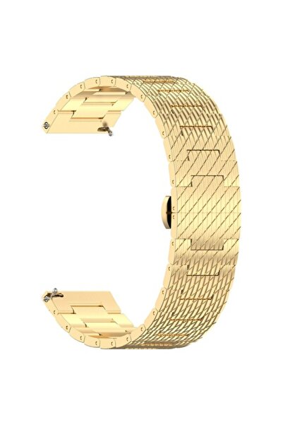 Stef's Cat Curea pentru Samsung Galaxy Watch 4/5/Active 2, Huawei Watch GT 3 42mm/GT 3 Pro 43mm, P30, Otel, Gol