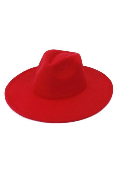 Pursehuit Women's hat, red, with wide brim, Leah