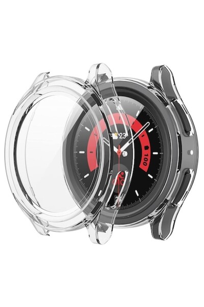 Stef's Cat Case for Samsung Galaxy Watch5 Pro + Glass Screen Protector, M74, Polycarbonate, Clear