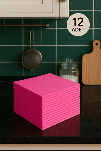 Febros 12’li Pembe Temizlik Banyo Mutfak Toz Bezi Toz Parlaklık Dayanıklı Uzun Ömürlü Araba Mutfak Bezi