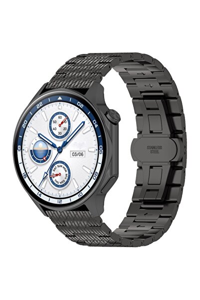 Stef's Cat Brățară pentru Huawei Watch GT 2 / GT 2 Pro / GT 3 Pro / Ultimate, Xiaomi Watch S1, Oțel, Negru