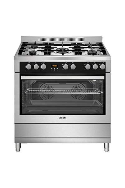 Edison فرن غاز من الفولاذ المقاوم للصدأ، 5 شعلات، 60×90 سم، MFP3-9502VGWIM - فضي