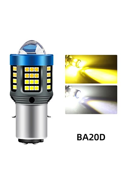 choice2 مصباح أمامي LED للدراجات النارية BA20D أبيض أصفر قطعة واحدة H4 BA20D ...