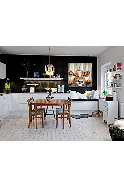 Emoda home Trove ALAYRA Large Rustic Farmhouse Canvas Wall Art Bull Head 30x40 cm for Living Room & Bedroom