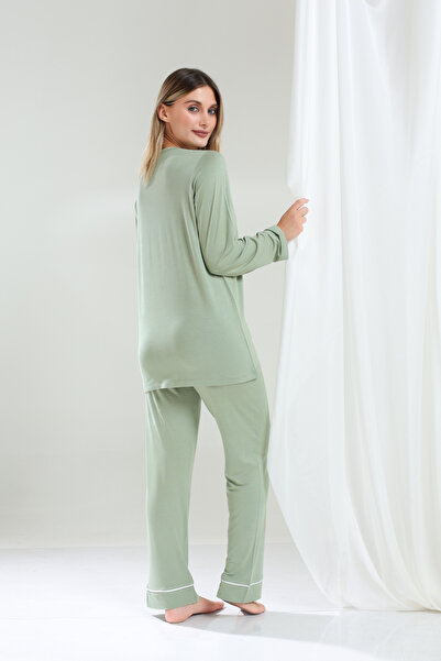 şuranur Women's Bamboo Fabric Pajama Set – Plus Size Options, Comfortable Fit, Stylish and Comfortable