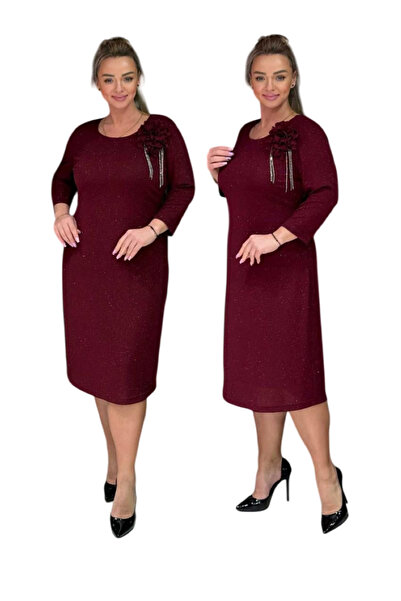TESSY KADIN BÜYÜK BEDEN SİMLİ ABİYE ELBİSE