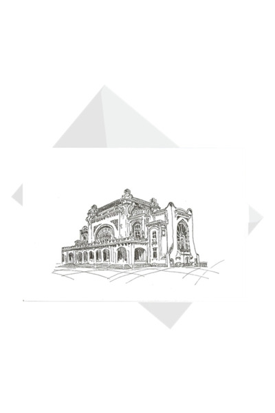 MargotshopArt Greeting Card, Constanta Casino, 15 x 21 cm