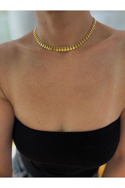 Hoop jewelery çelik pul zincir choker