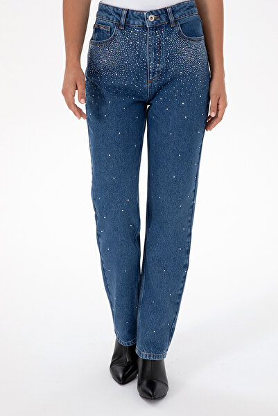 U.S. Polo Assn. Kadın Mavi Straight Fit Jean Pantolon 50312351-DN0022