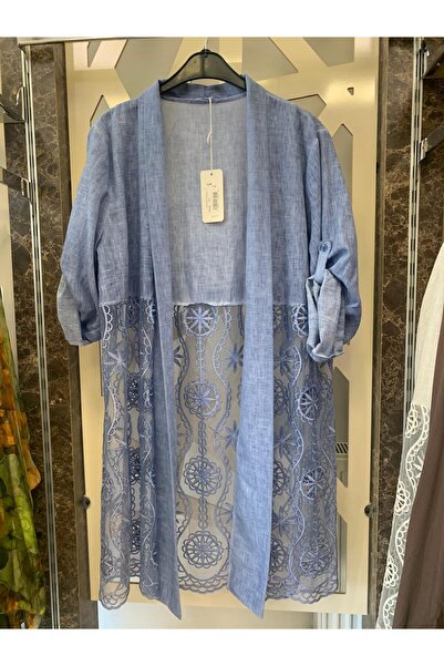 günay boutıque Fisto Detailed Linen Jacket -Beige