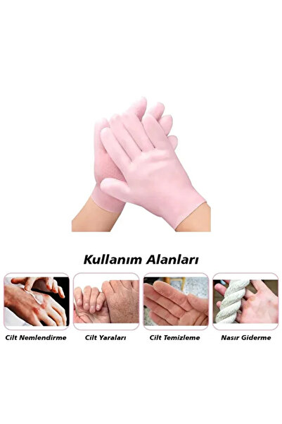 AYGÖREN HOME Silikon Bakım Eldiveni Nemlendirici Ve Çatlama Önleyici Jel El Peelingi Ölü Deri Atıcı 1 Çift