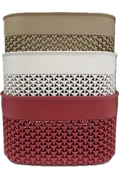 seazde POLİWORK 3'LÜ DÜZENLEYİCİ SEPET SETİ KARIŞIK RENK 3'LÜ SET