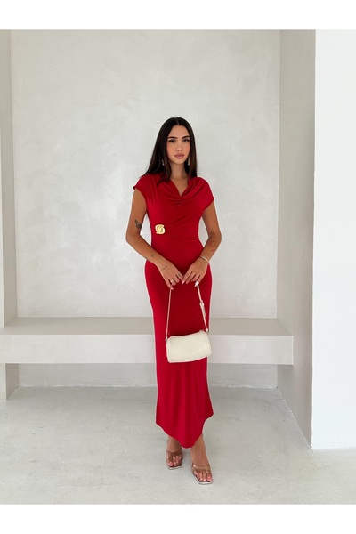 Slim'N Lift Rochie drapat cu decolteu drapat, guler Madonna și decolteu cu mâ...