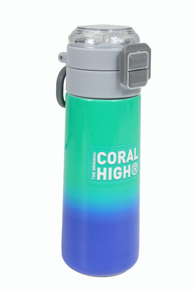 Coral High Kids Green Saks Color Transitioning Straw and Direct Drinking Stee...