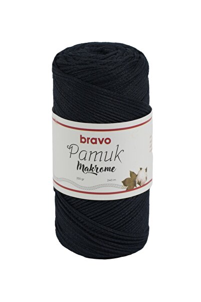 Bravo Pamuk Makrome İplik 250 Gr 240 Metre Koton (Renk Kodu: 201) Lacivert