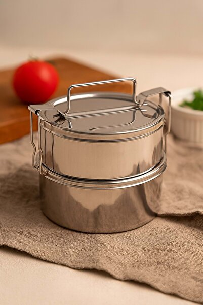 Jenisa Stainless Steel Lunchbox for School and Office - 2-Layer Lockable Lunchbox No:1