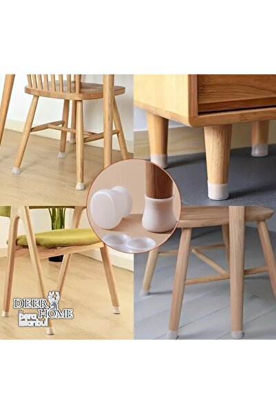deer home by Pera İstanbul Protector pentru picioare pentru scaune de masă, pachet de 16 bucăți, din silicon, accesorii de protecție pentru articole de uz casnic, pentru podea din lemn de esență tare, ceramică, picior de masă anti-zgârieturi